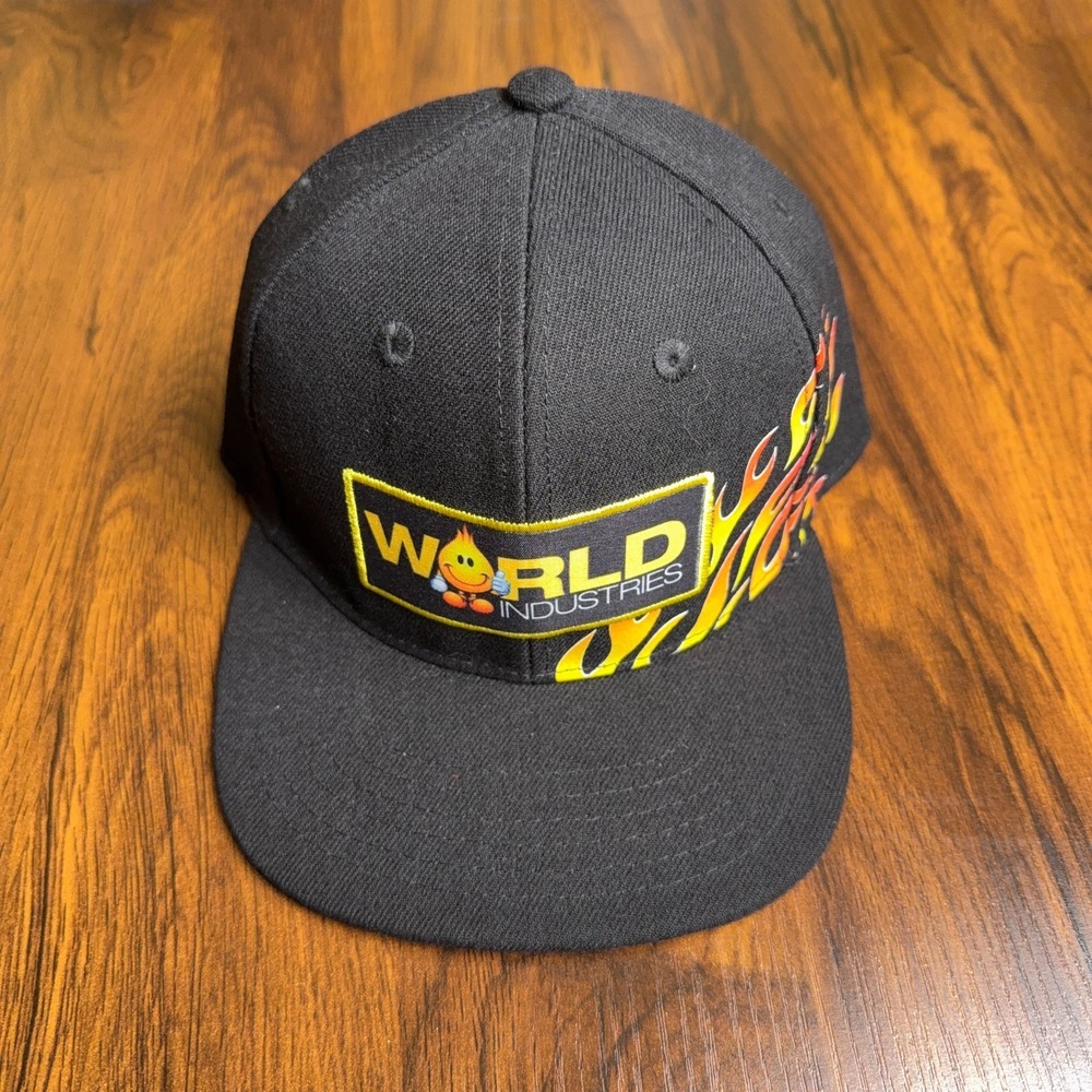 World Industries Hat Mens Snapback Flame Boy Skateboarding Skater Street Y2K